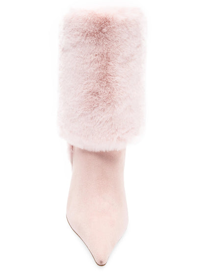 Fold-over Knee High Faux Fur Heeled Boot