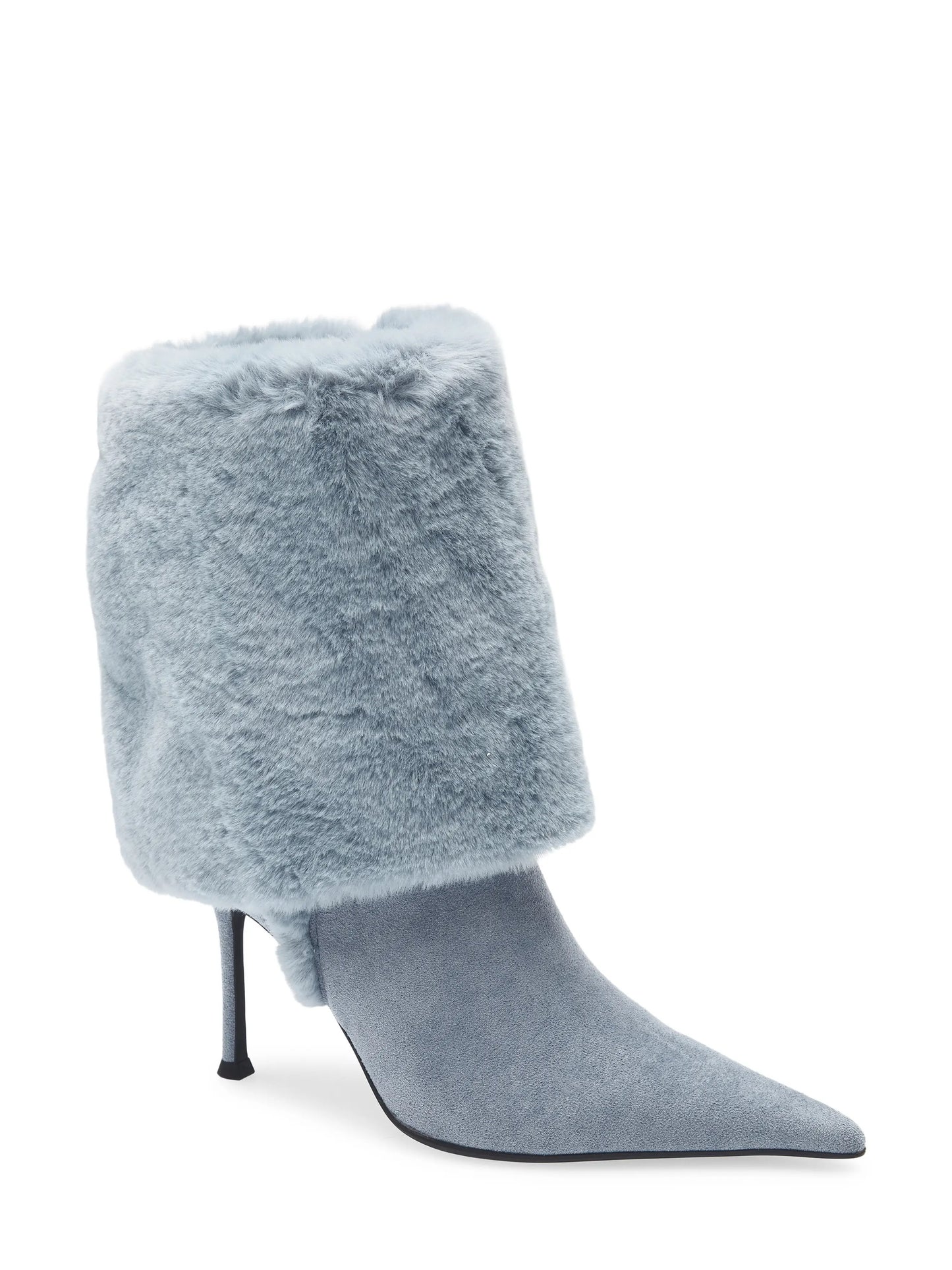 Fold-over Knee High Faux Fur Heeled Boot