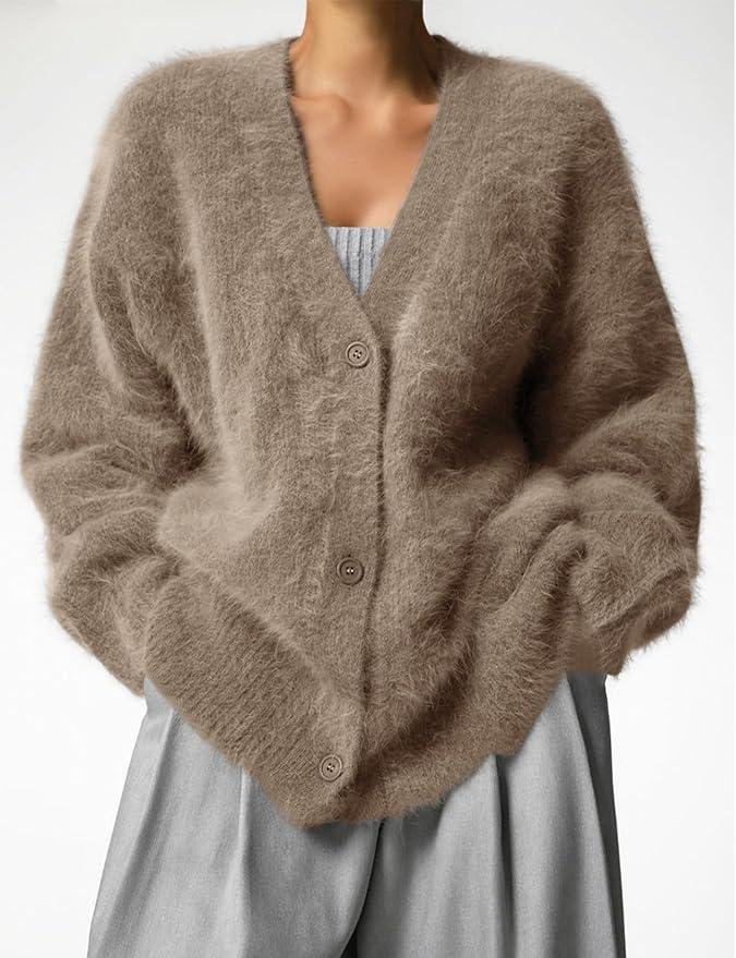 Long Sleeve Furry Cardigan Sweater Cardigans