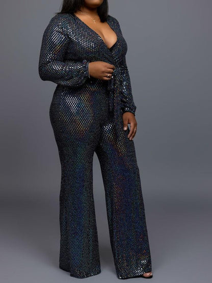 Sequin Long Sleeve Jumpsuit