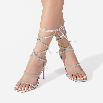 Strappy Gladiator Sexy Square Toe Heels