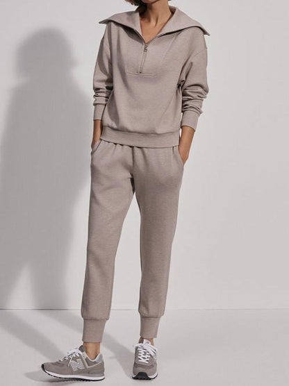 Tracksuit Half Zip Long Sleeve Lapel Sweatshirt