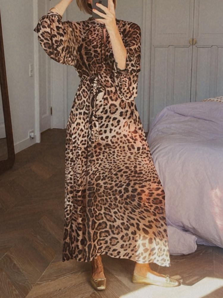 Leopard-Print Maxi Dress