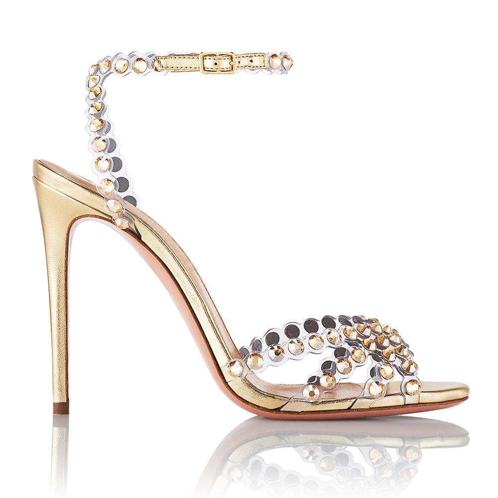 Crystal Embellished Strappy High Heel