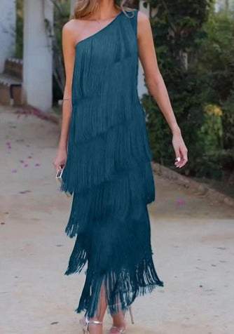 Off-Shoulder Elegant Fringe Dress