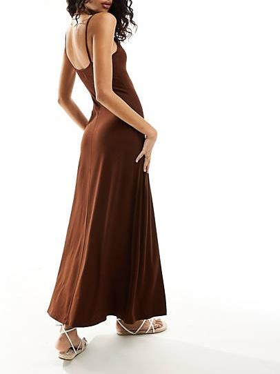 Fit & Flare Rib-Knit Maxi Dress