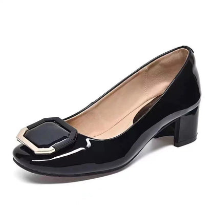 Medium Heel Fancy Office Lady Low Heel Shoes