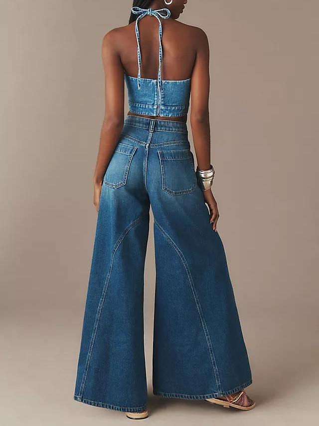 Mid-Rise Wide-Leg Jeans