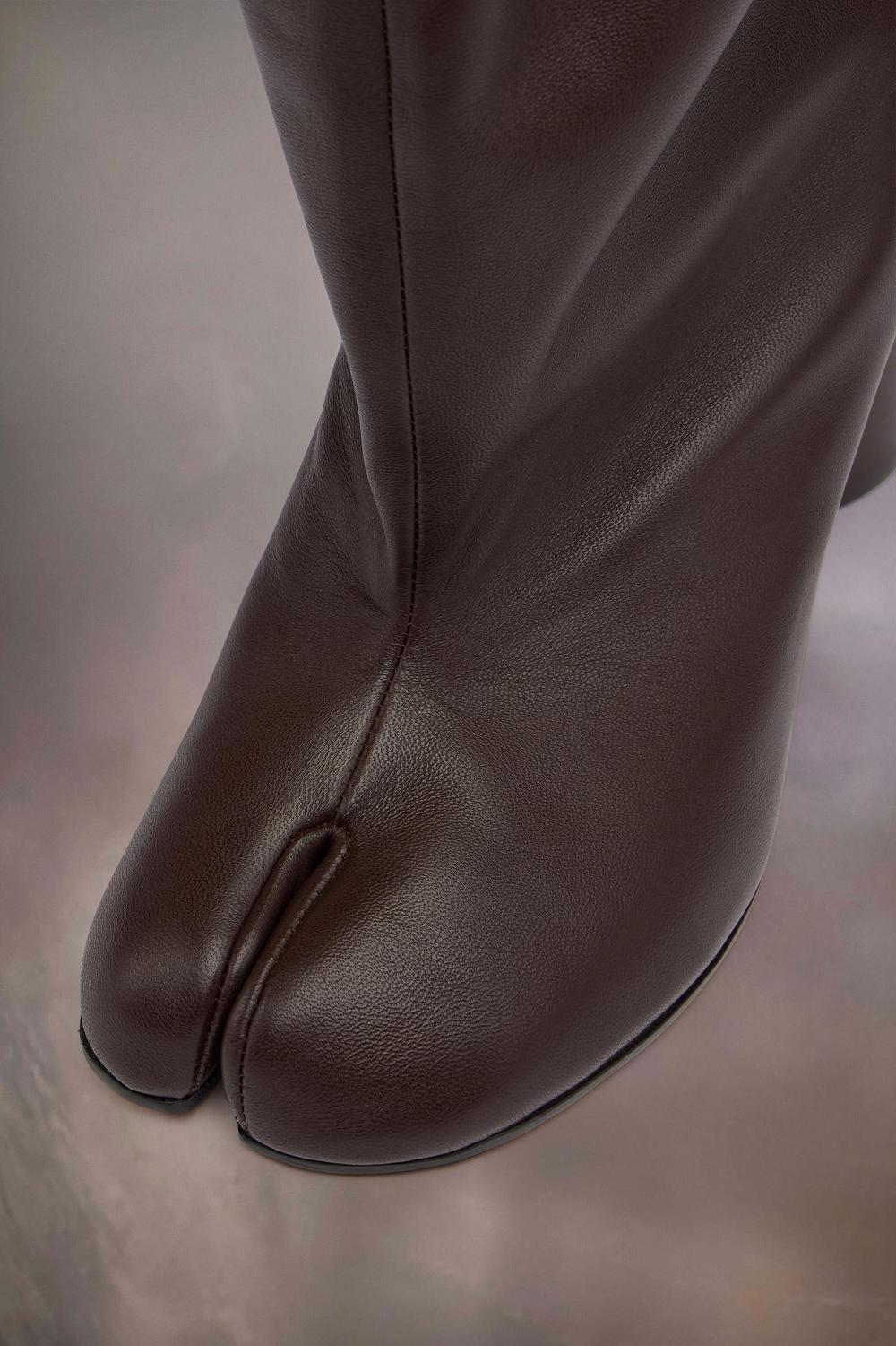 Soft Leather Drawstring High Heel Boots