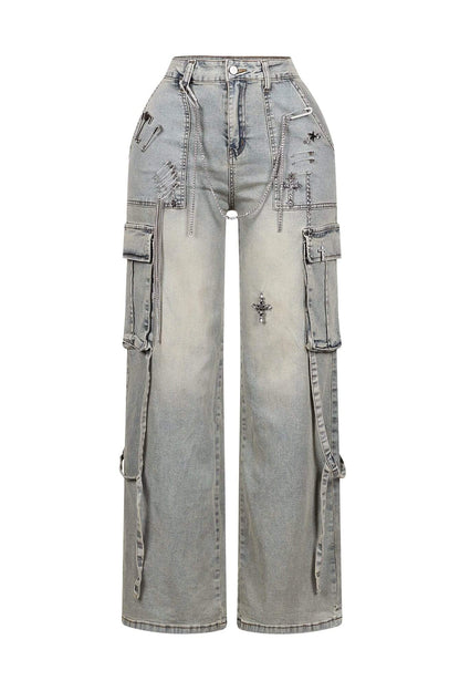 Kylan Metal Trim Baggy Jeans