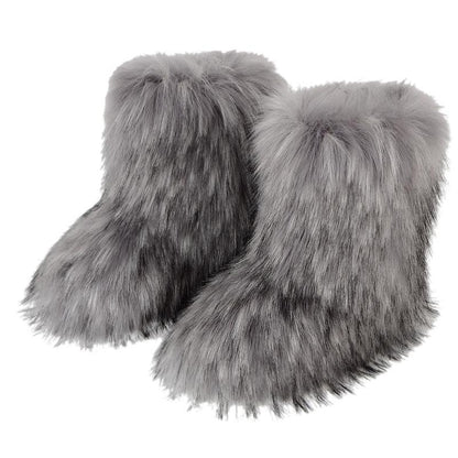 Faux Fur Boot Furry Fluffy Short Snow Boot