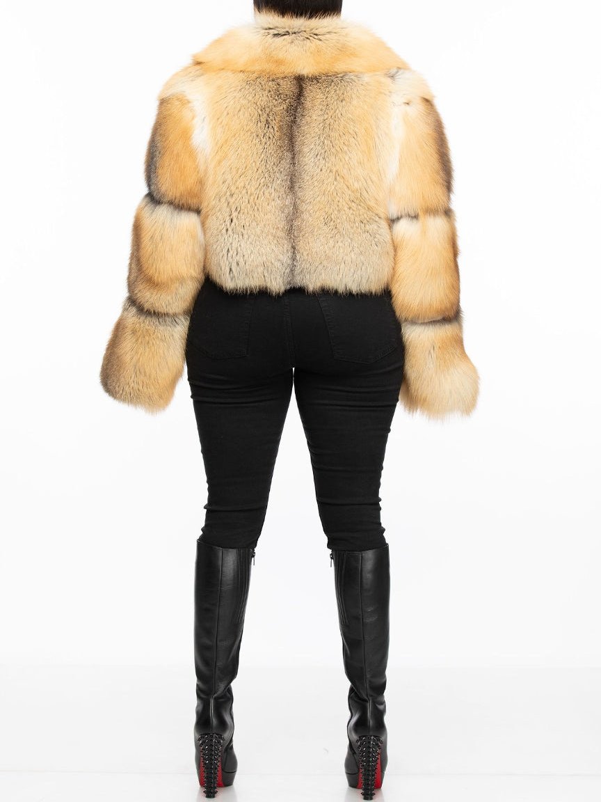 Golden Eco-friendly Fur Jacket