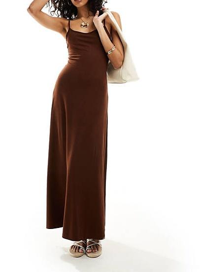 Fit & Flare Rib-Knit Maxi Dress