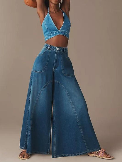 Mid-Rise Wide-Leg Jeans