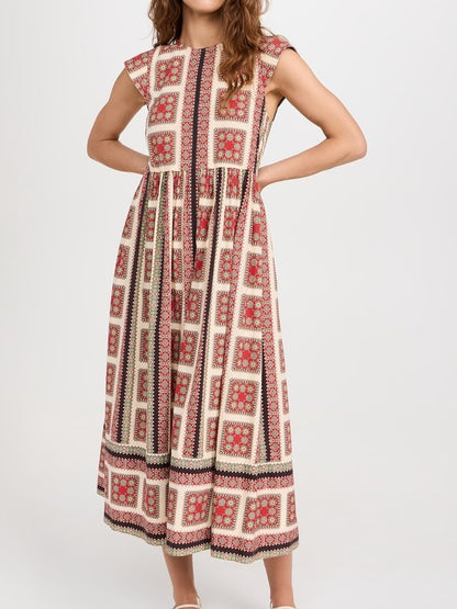 Westward Bandana Print Sleeveless Midi Dress