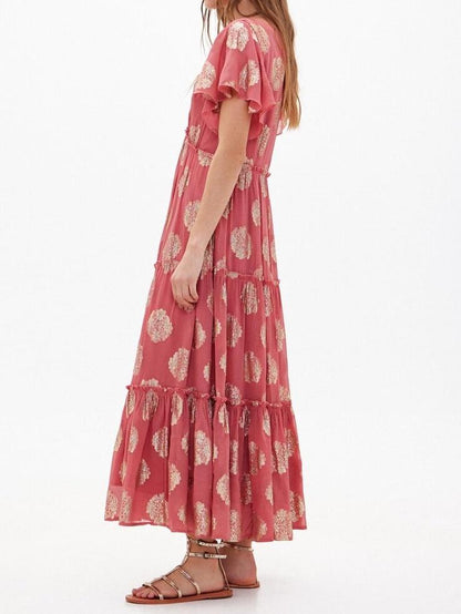 Pink Floral Maxi Dress