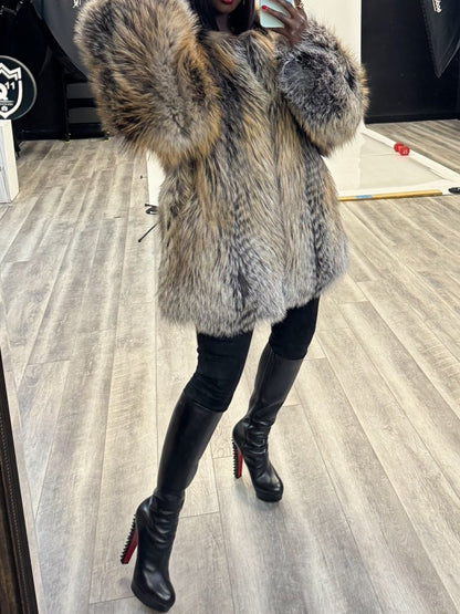 Brown Faux Fox Fur