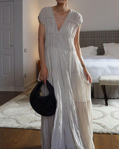 V-neck Loose Casual Dress