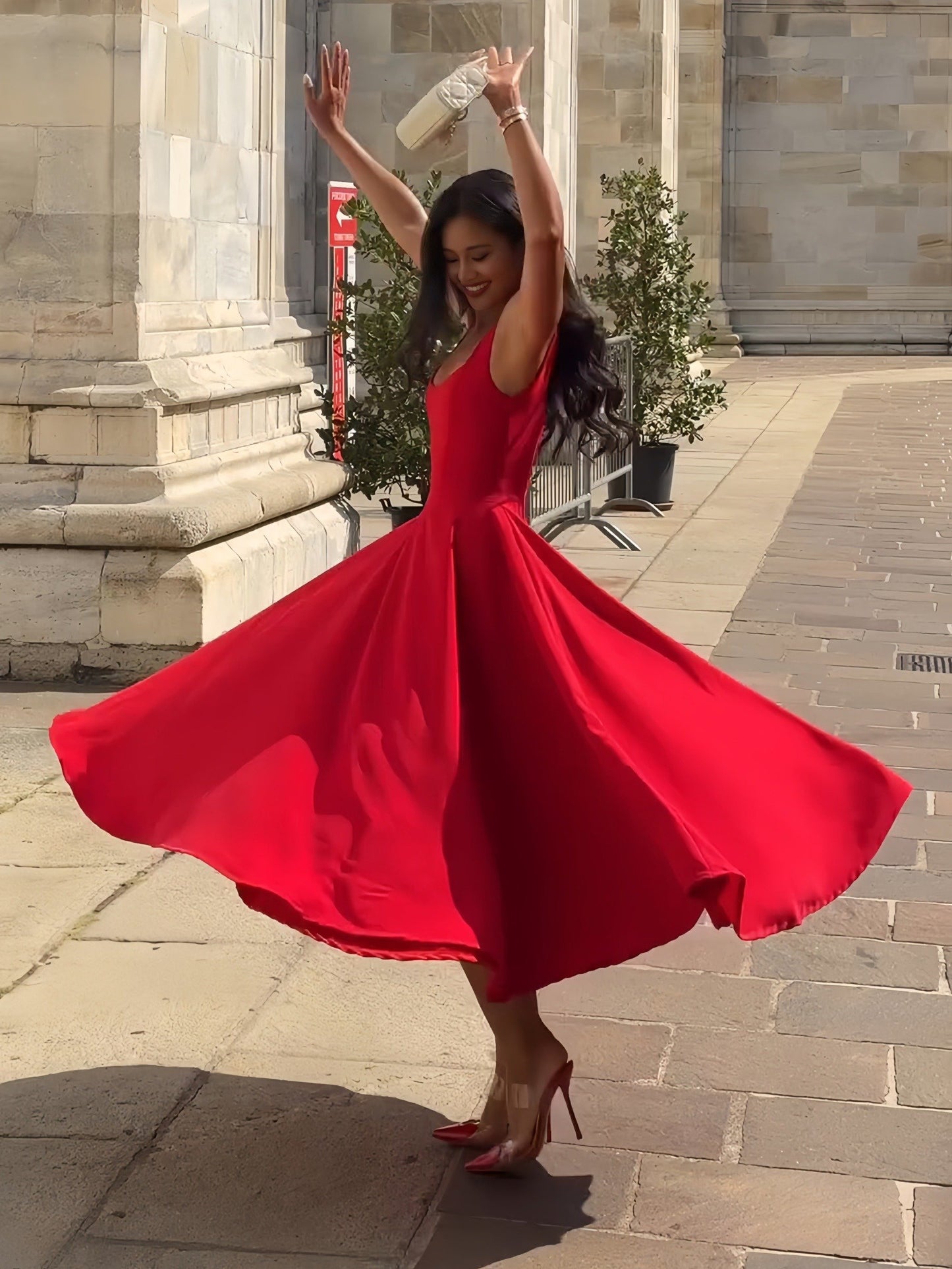 Sexy Elegant Red Midi Dress