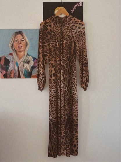 Leopard-Print Maxi Dress