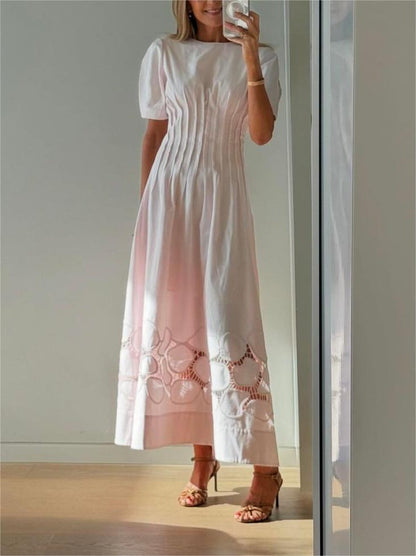 Pink Elegant Slim Long Dress