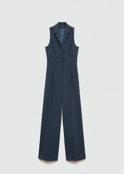 Long Pinstripe Jumpsuit