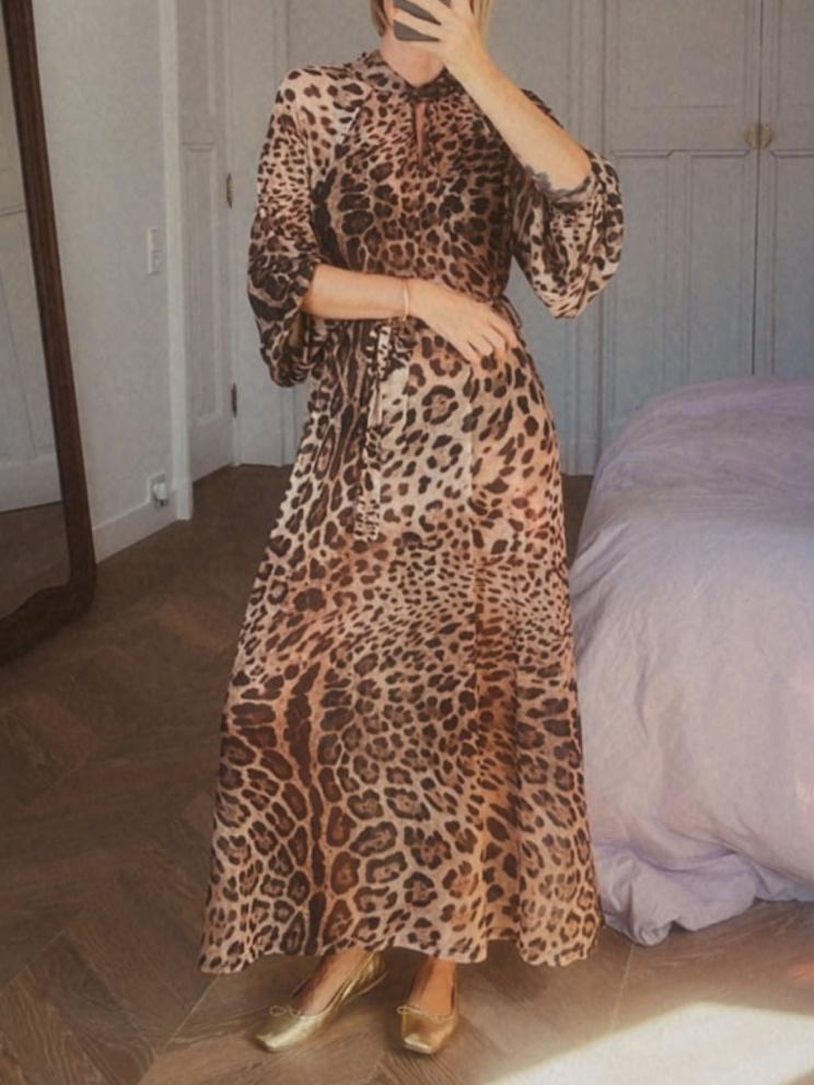 Leopard-Print Maxi Dress