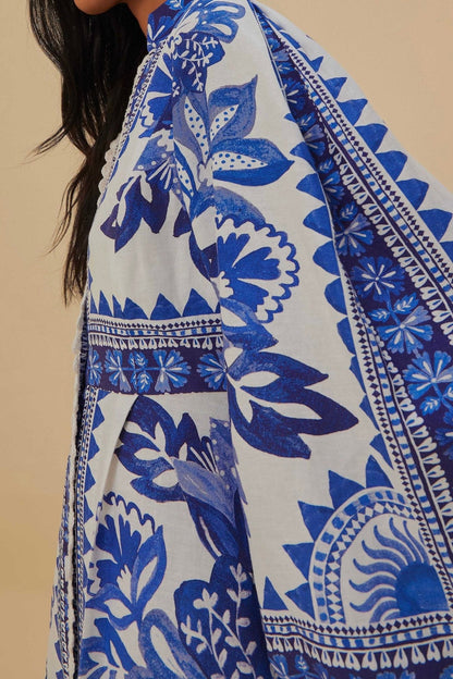 Button Up Printed Long Sleeve Maxi Dress