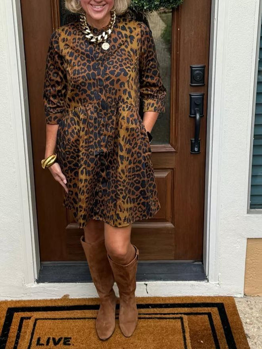 Leopard Royal Shirt Dress