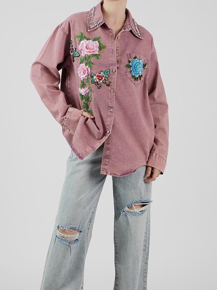 Fab Pink Denim Shirt Jacket