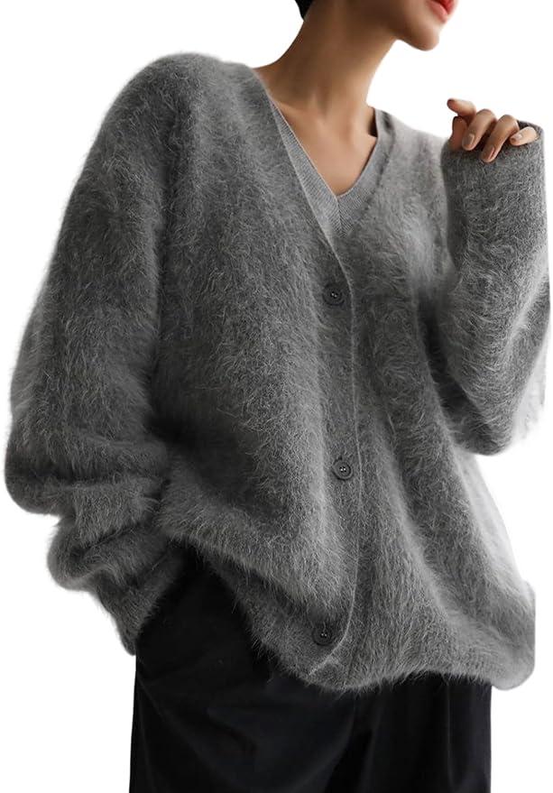 Long Sleeve Furry Cardigan Sweater Cardigans