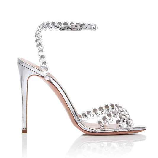 Crystal Embellished Strappy High Heel