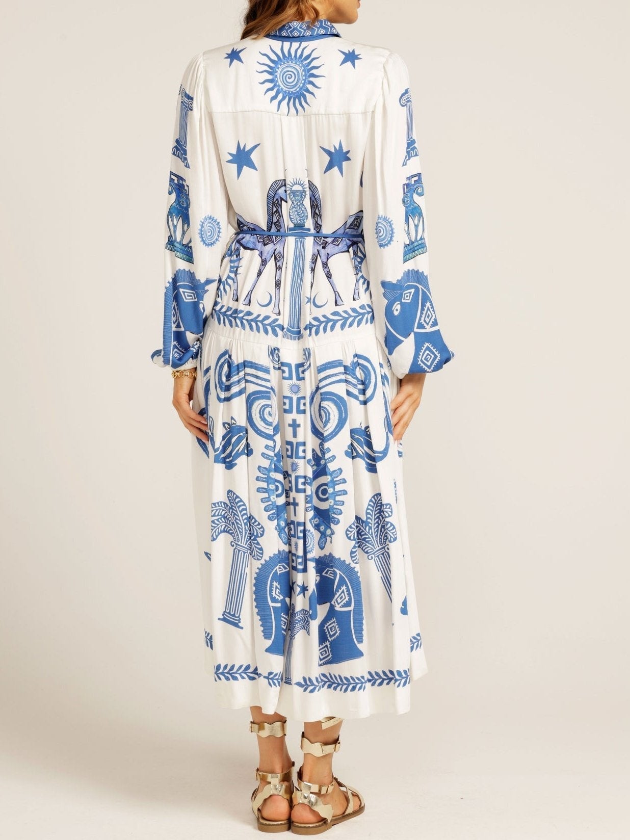 Horse Face Print Shirt Dress