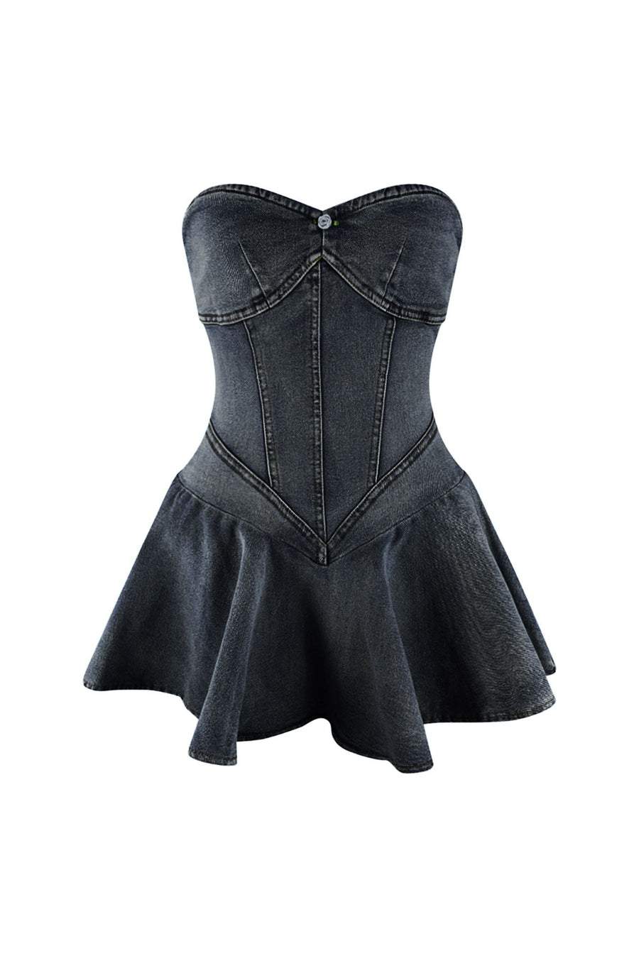 Denim Balletcore Corset Mini Dress