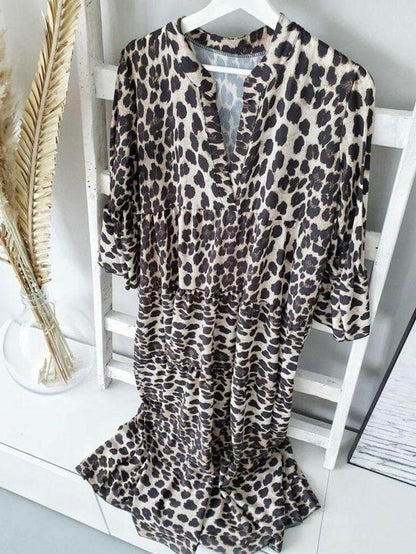 Boho Leopard Print Dress