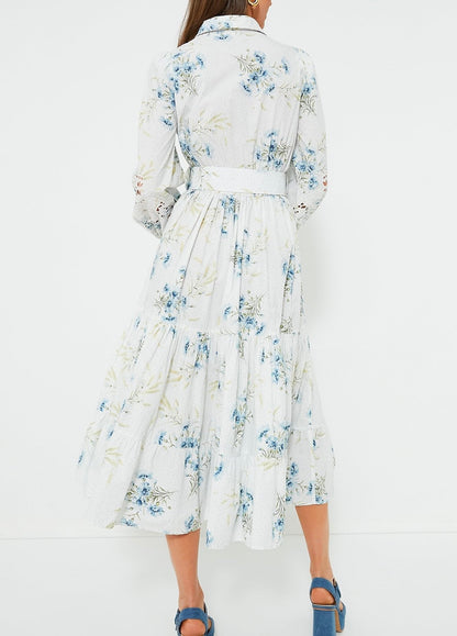 Blue Field Poplin Maxi Dress