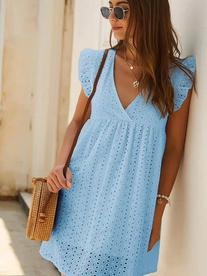 Fresh V-Neck Mini Dress