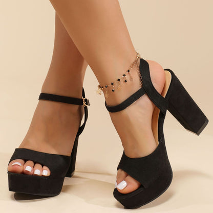 Chic Open Toe Platform Heels