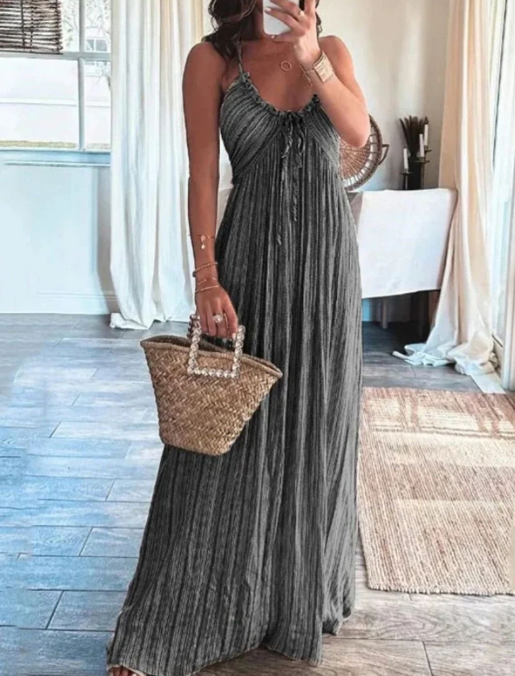 Women Cutout Backless Maxi Dress Sexy Sleeveless Split Dresses