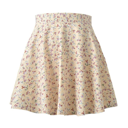 Floral Skirt High Waist Umbrella Skirt Printed Short Skirt