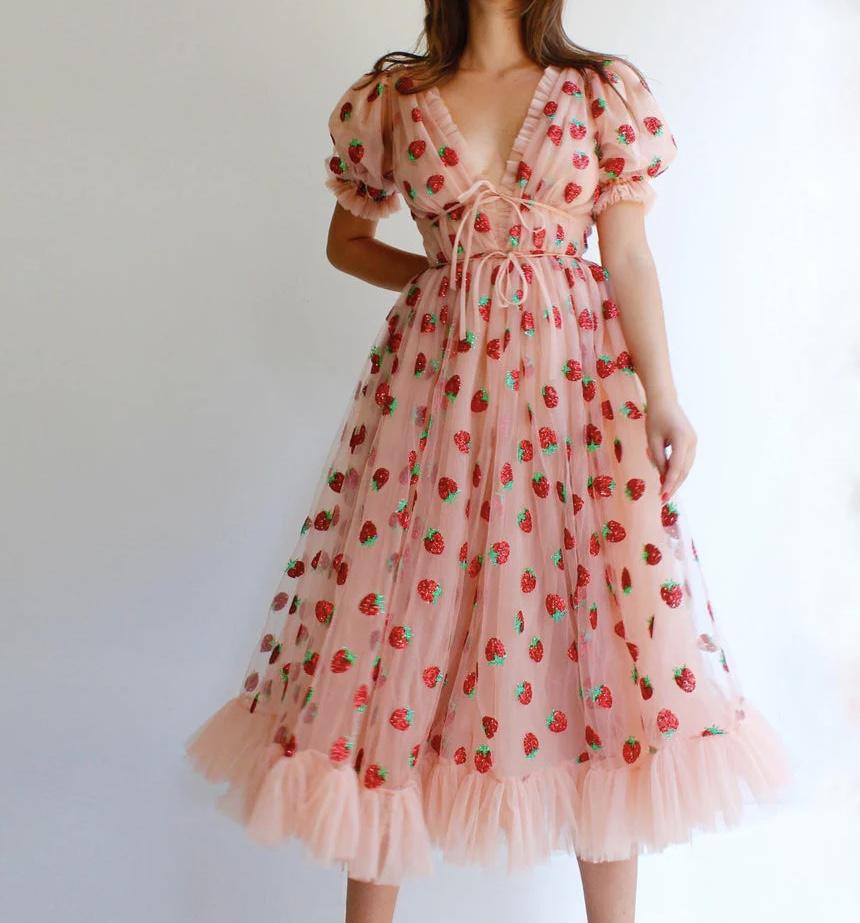 Strawberry Midi Dress