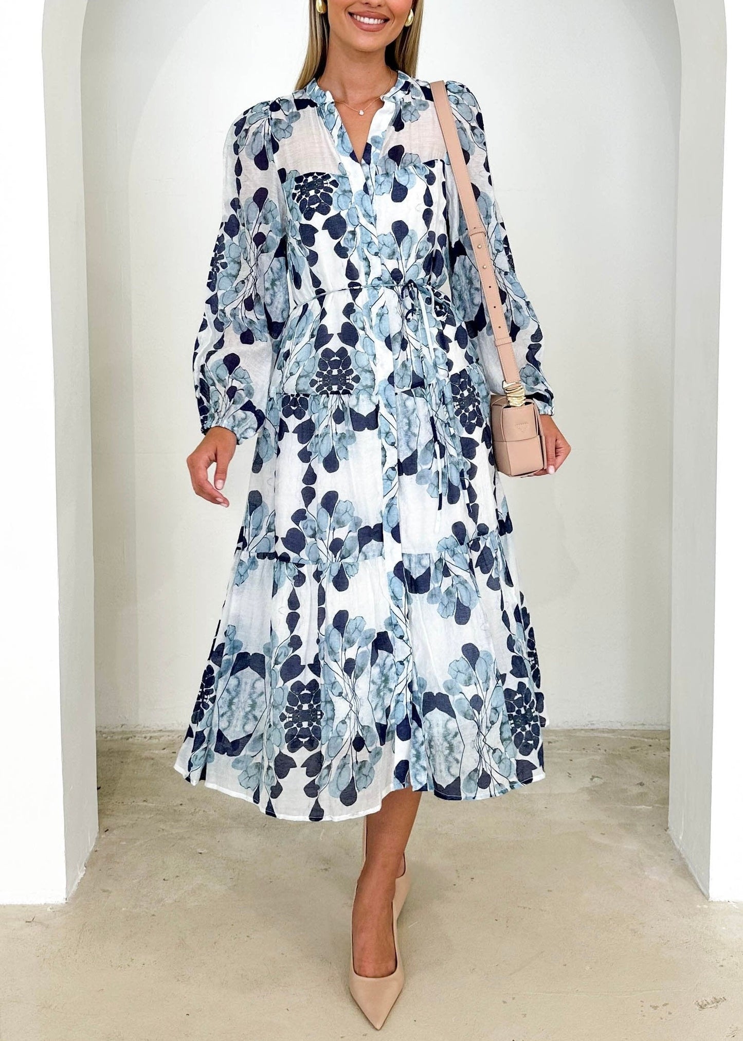 Carlae Midi Dress - Blue Blossom