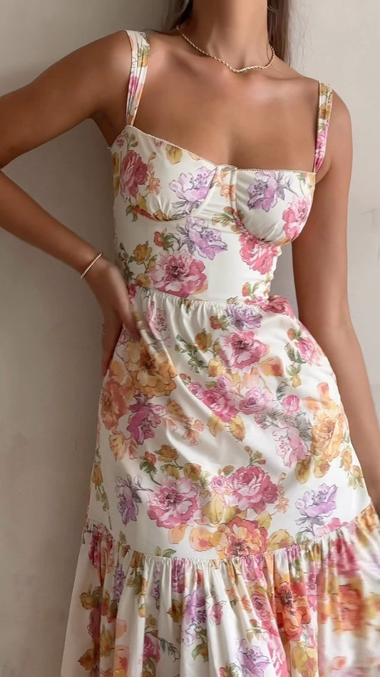 SPRING FLORAL MIDI SUNDRESS