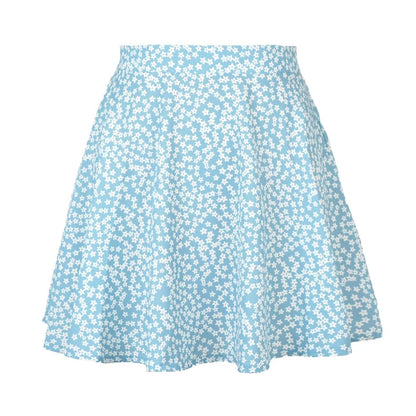 Floral Skirt High Waist Umbrella Skirt Printed Short Skirt