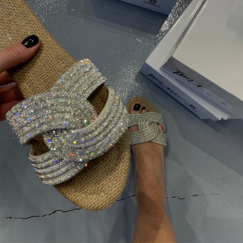 Rhinestone Sparkle Flat Slippers