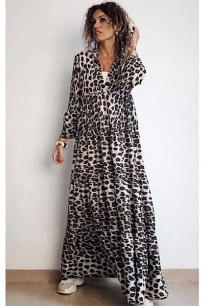 Boho Leopard Print Dress