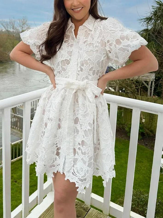 Lace Shirt Dress