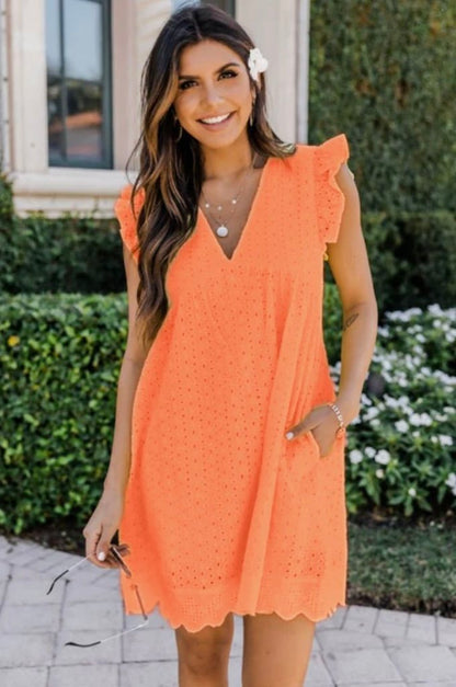 Fresh V-Neck Mini Dress