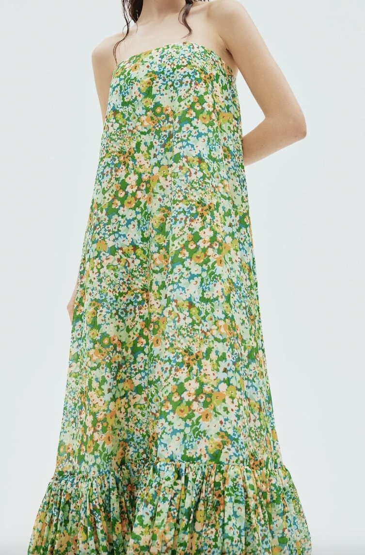 Green Floral MIDI DRESS