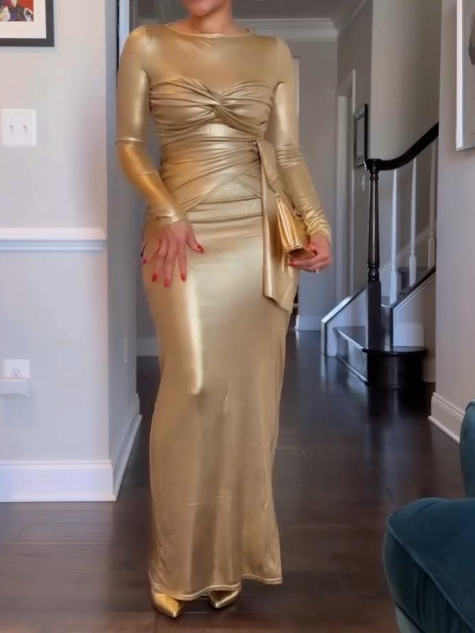 Heather Gold Bodycon Dress